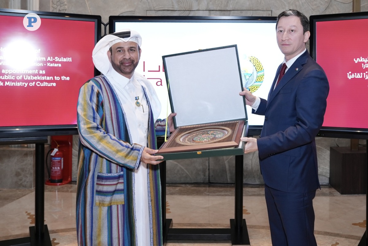 Director General of Katara Cultural Village Foundation Professor Dr. Khalid bin Ibrahim Al-Sulaiti with Ambassador of Uzbekistan H E Ashraf Khodjaev during the event. Pic: Ahmed Barakat / The Peninsula