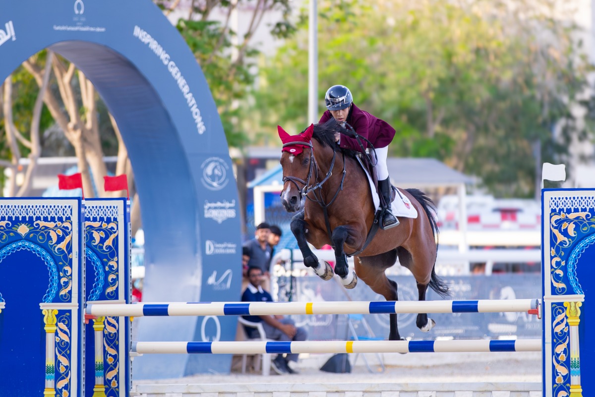 Sultan Jassim Al Suwaidi in action yesterday.