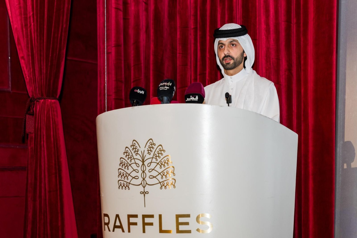 CEO of Old Doha Port and Chairman of the Qatar Boat Show Organizing Committee, Eng Mohammed Abdullah Al Mulla delivering opening address at the event yesterday.