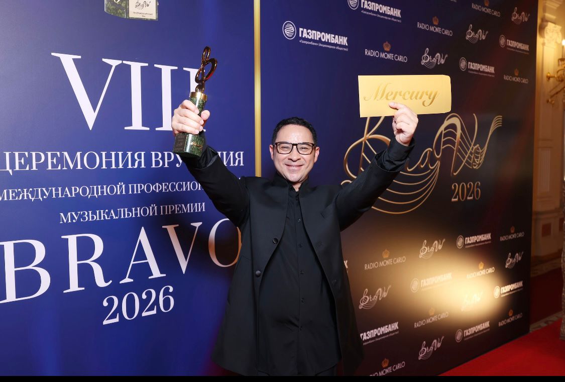 Oboist Mohamed Saleh during the award  ceremony.