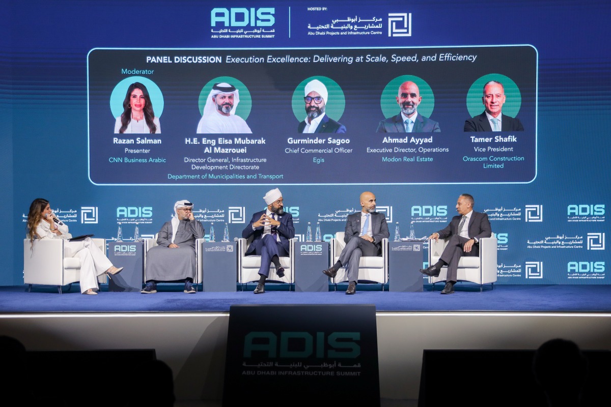 Panellists at a session during Abu Dhabi Infrastructure Summit yesterday.