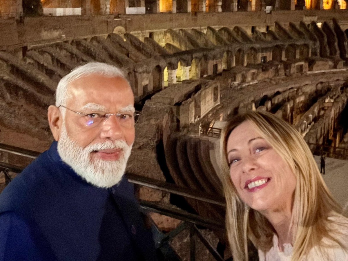 Indian Prime Minister Narendra Modi and Italian Prime Minister Giorgia Meloni took selfies at the Colosseum.