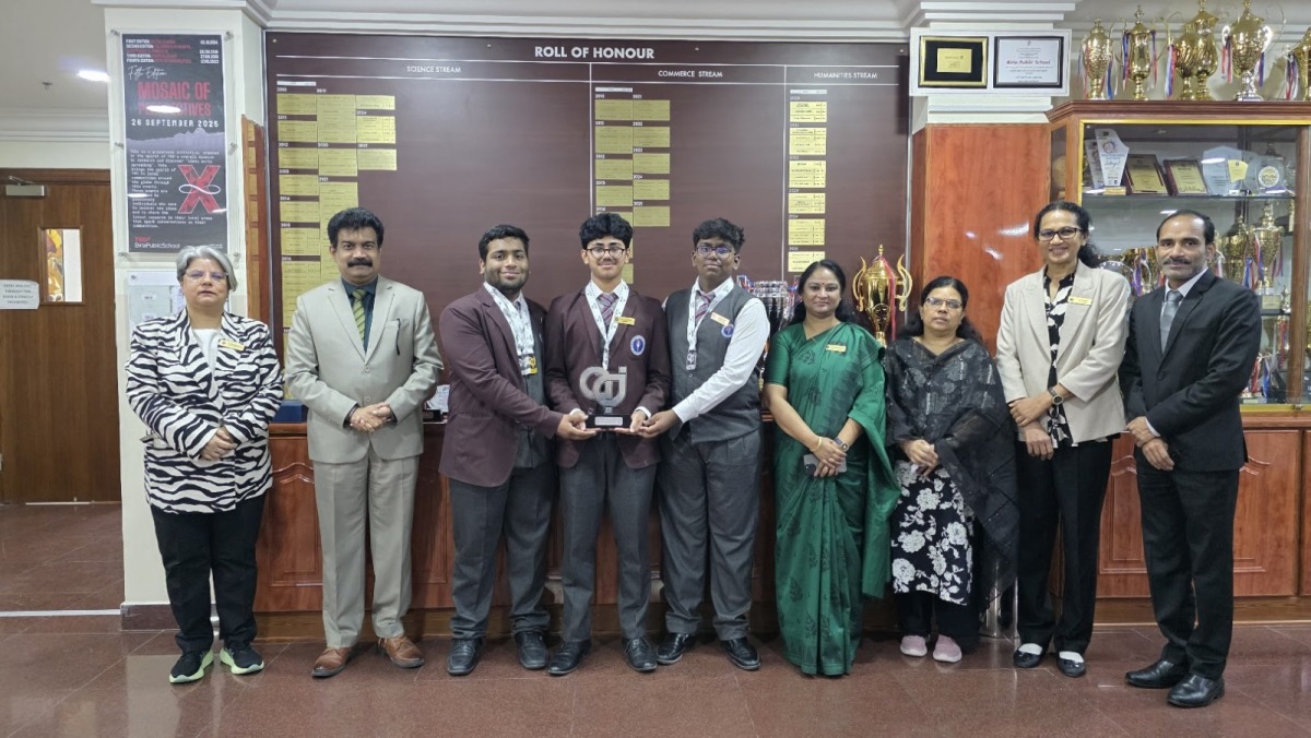 Principal of Birla Public School Dr. Anand R. Nair, Vice Principals, staff and winners.