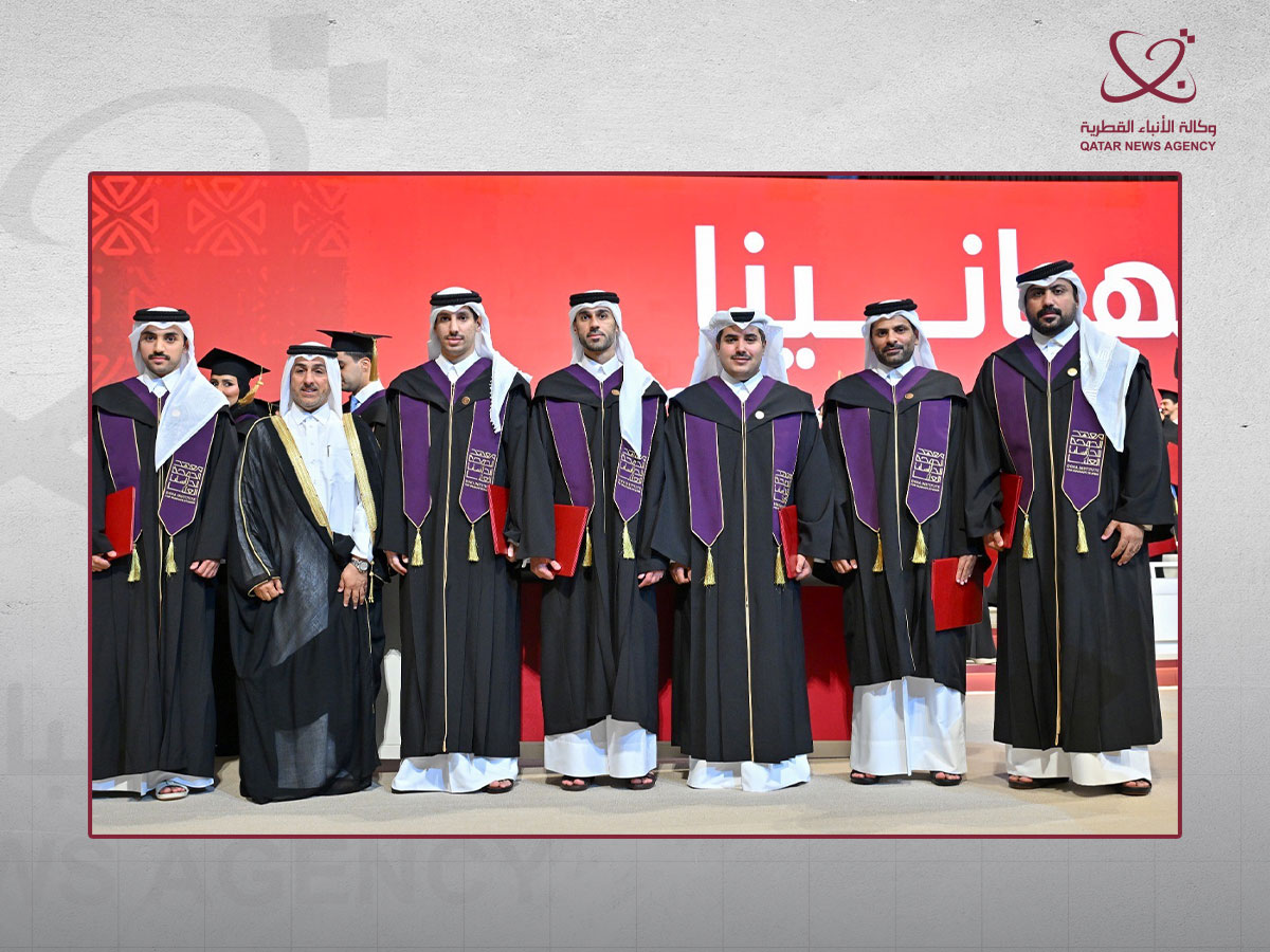 Director of the Diplomatic Institute, H E Dr Abdulaziz Al Horr with graduated diplomats during the ceremony.