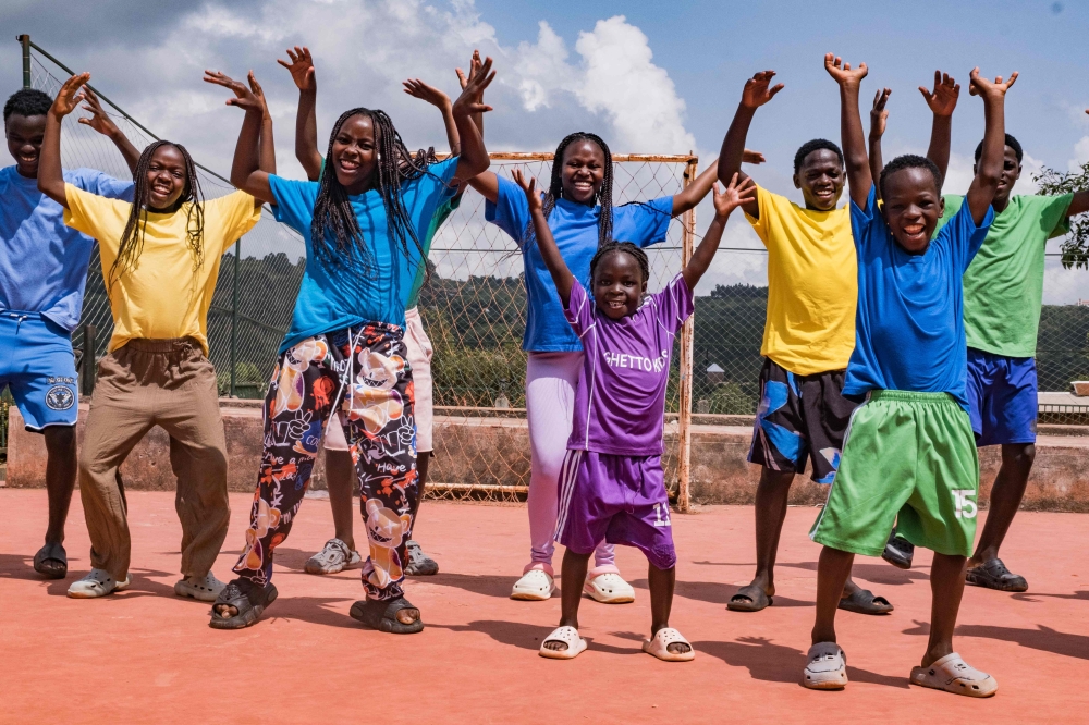 Members of the Ugandan dance group 'the Ghetto Kids' rehearse at their home in Nakawuka, Wakiso, Uganda, on May 25, 2026. (Photo by Badru Katumba / AFP)
