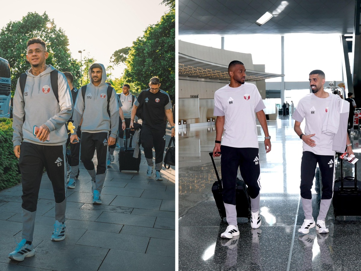 Qatar players arrive in Dublin. 
