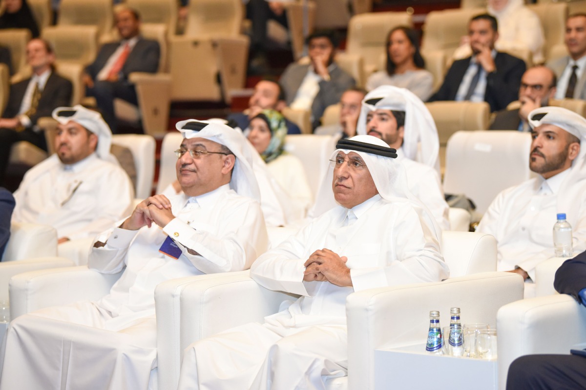 UDST President Dr. Salem Al-Naemi and other officials during the event.  
