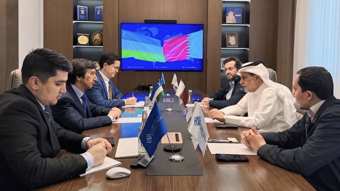 Officials from Qatar and Uzbekistan chambers during the meeting.