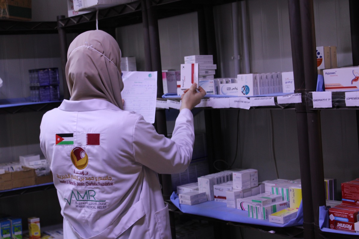 Medical services in action at the Sheikh Jassim bin Jabr Al Thani Primary Healthcare Center inside Jordan’s Azraq Refugee Camp.