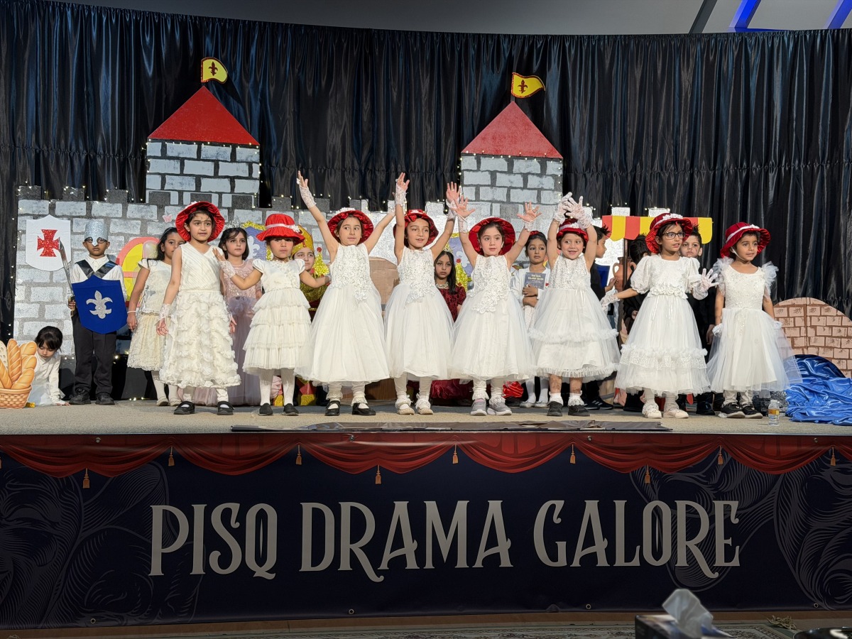 Pakistan International School Qatar's KG students perform during the event.