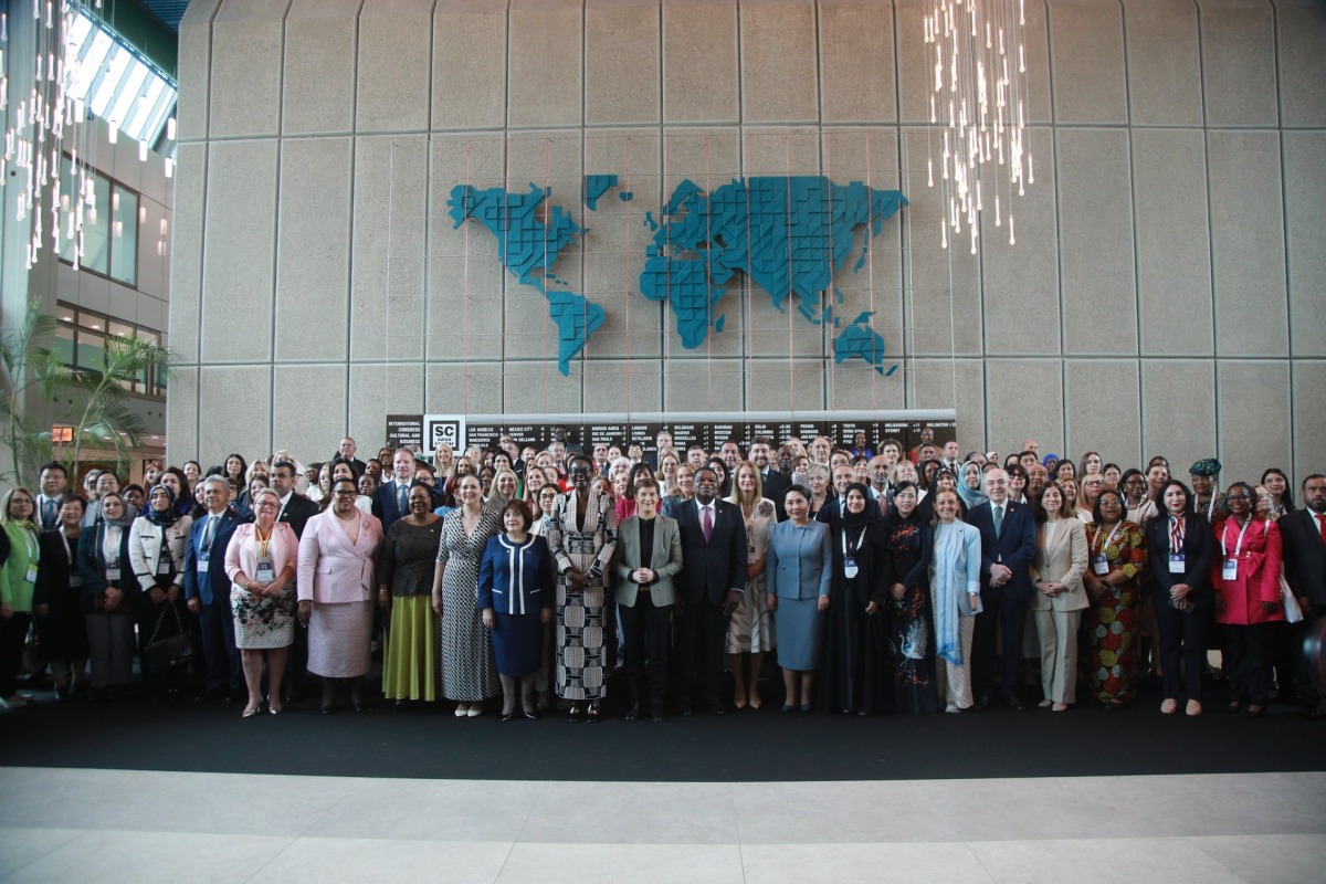 Deputy Speaker of the Shura Council H E Dr. Hamda Al Sulaiti with other attendees during the conference.