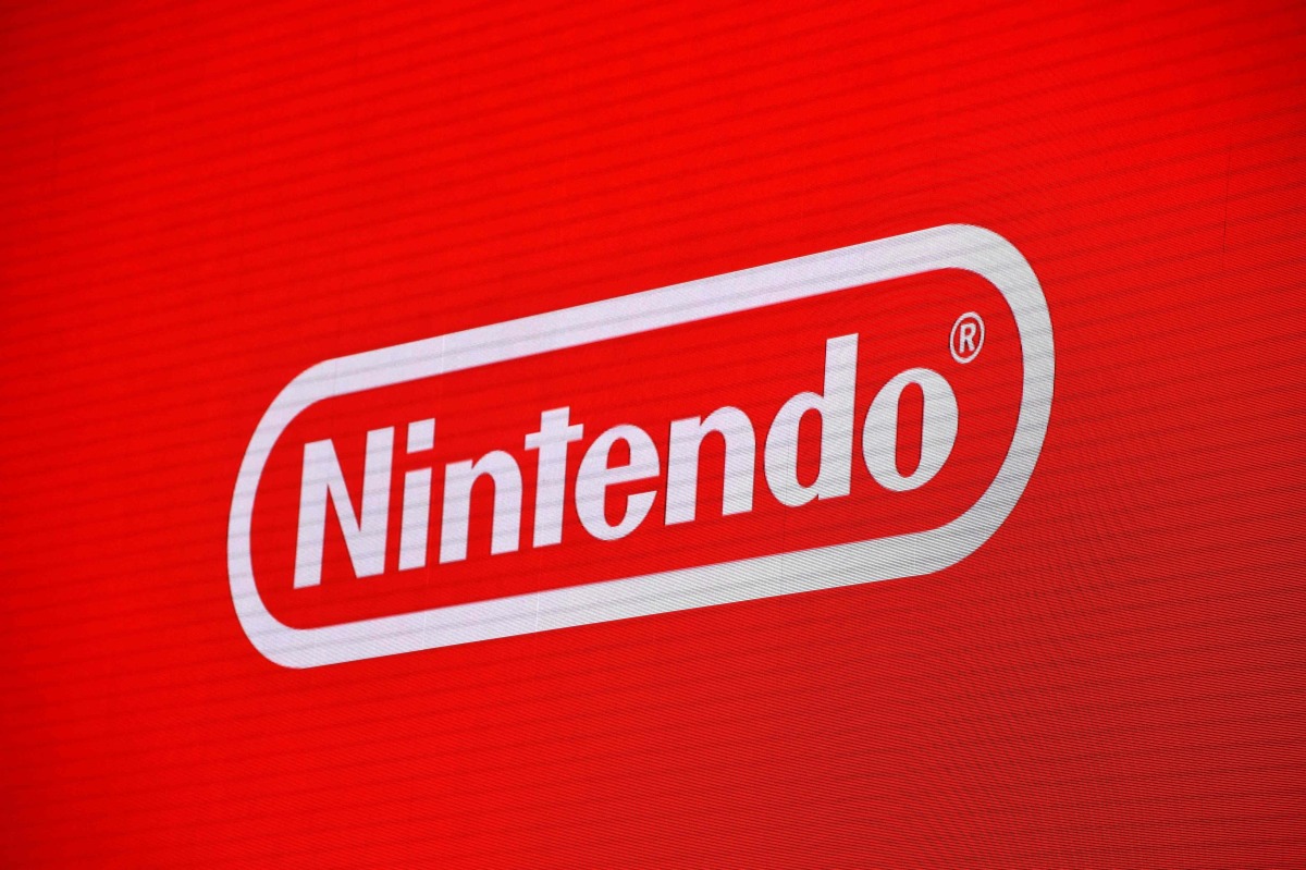 The logo of Japan's Nintendo Co. is displayed at a presentation in Tokyo on January 13, 2017. Photo by Kazuhiro NOGI / AFP