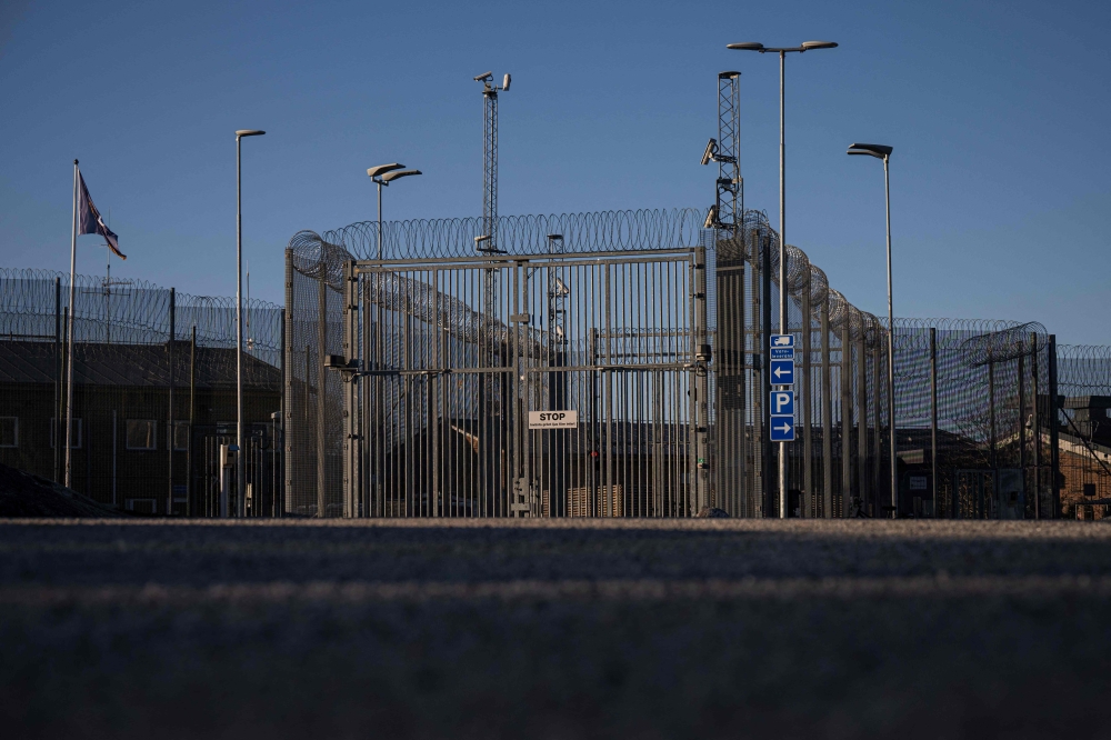 (Files) The Anstalten Rosersberg prison facility is pictured on March 4, 2026 in Rosersberg, north of Stockholm, Sweden. (Photo by Jonathan Nackstrand / AFP)