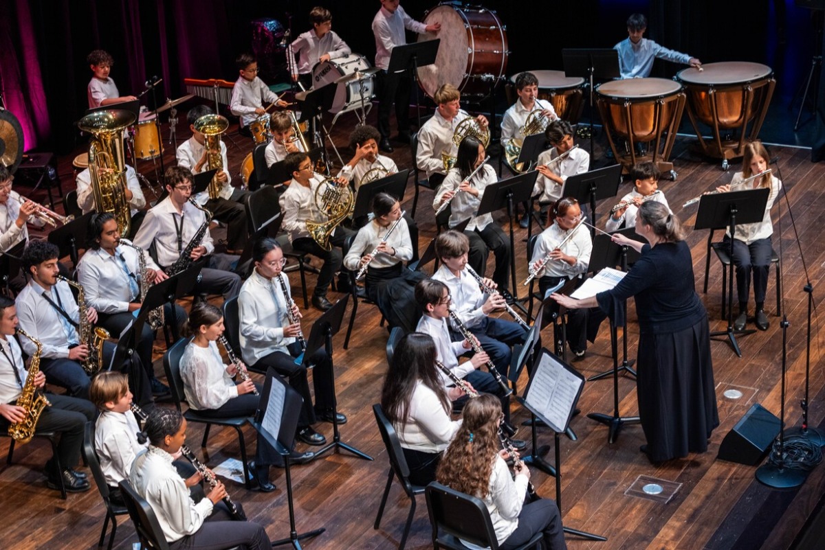 Qatar Foundation’s Qatar Music Academy members performing.