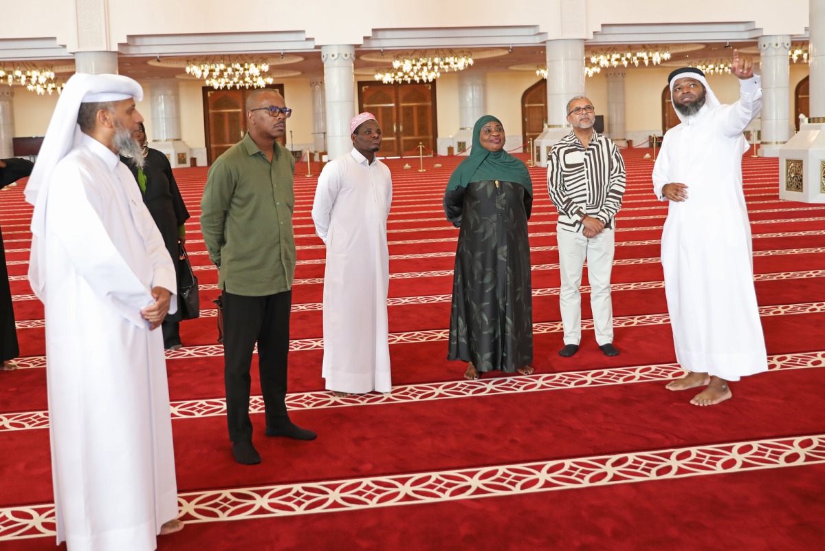 Speaker of the Parliament of the Republic of Mozambique H E Margarida Adamugi Talapa with other officials visiting the mosque.