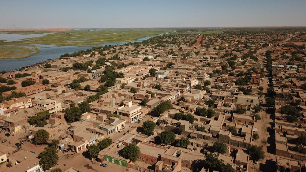 (FILES) An aerial image shows a general view of Gao, in Mali, on November 26, 2019.  (Photo by Souleymane AG ANARA / AFP)