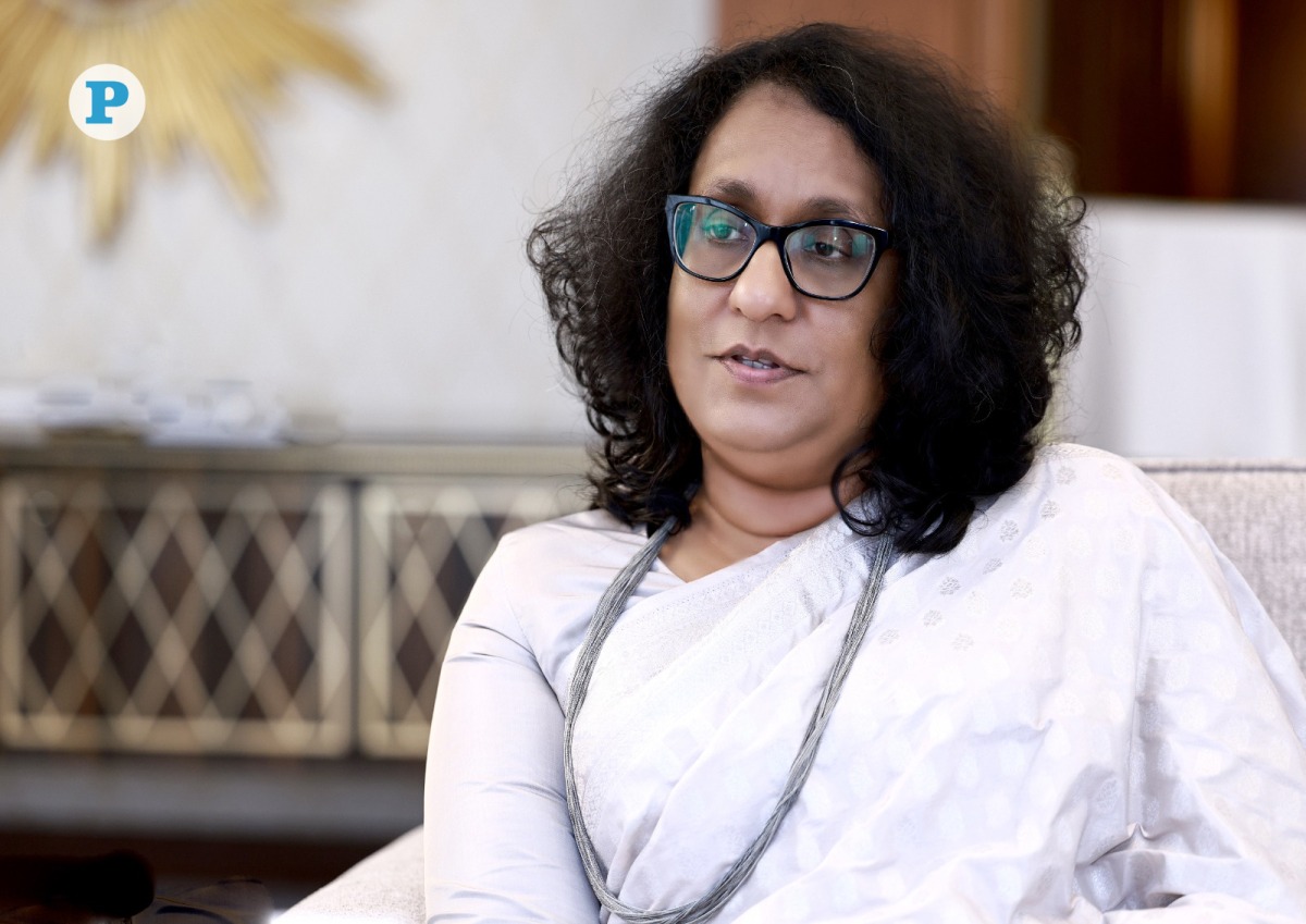 Sri Lankan Prime Minister H E Dr. Harini Amarasuriya during an exclusive interview with The Peninsula, yesterday. Pictures: Rajan Vadakkemuriyil / The Peninsula