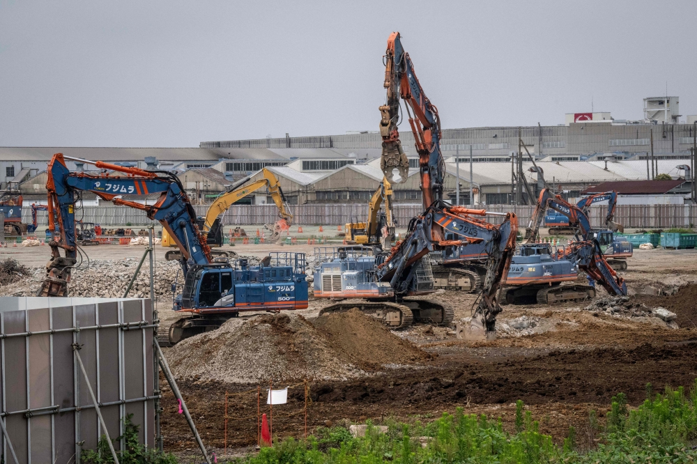 This picture taken on June 30, 2026, shows the site of a data centre construction project in Hino, Tokyo prefecture. (Photo by Yuichi Yamazaki / AFP)