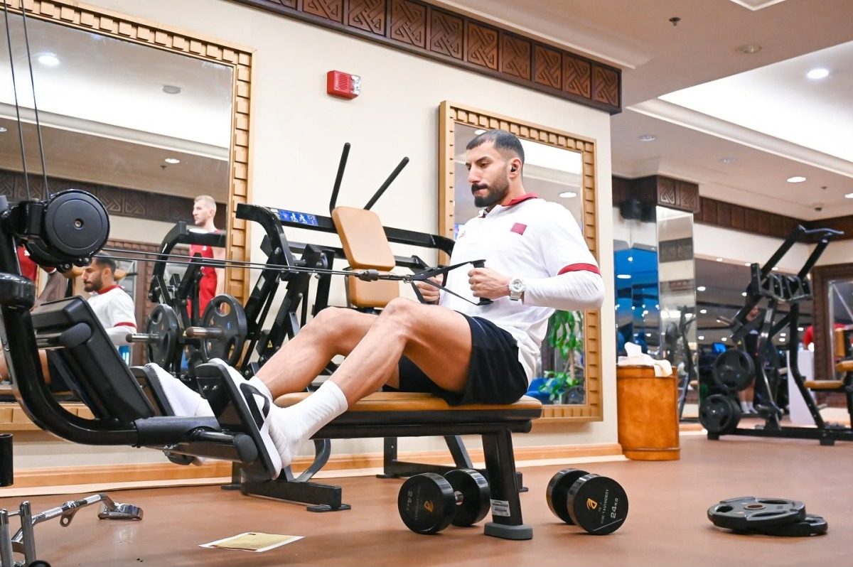 A Qatar player during a training session in Turkiye.