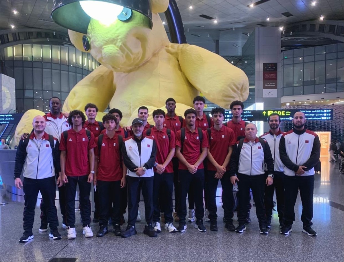 Qatar players and officials prior to their departure.