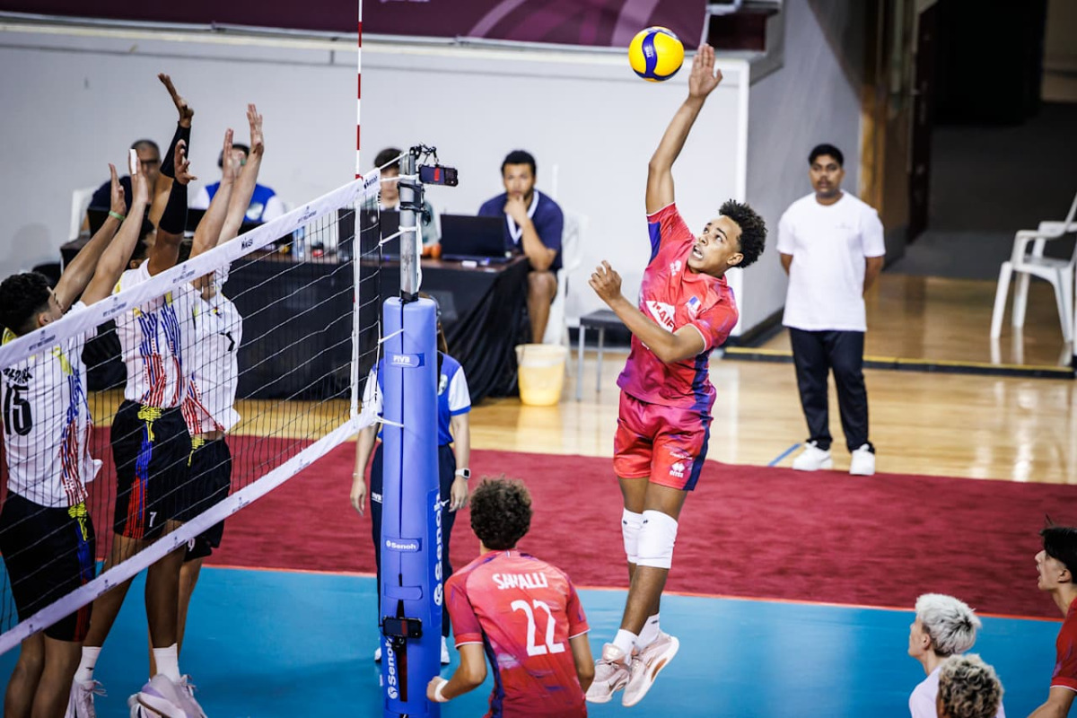 Action during the match between France and Venezuela. 
