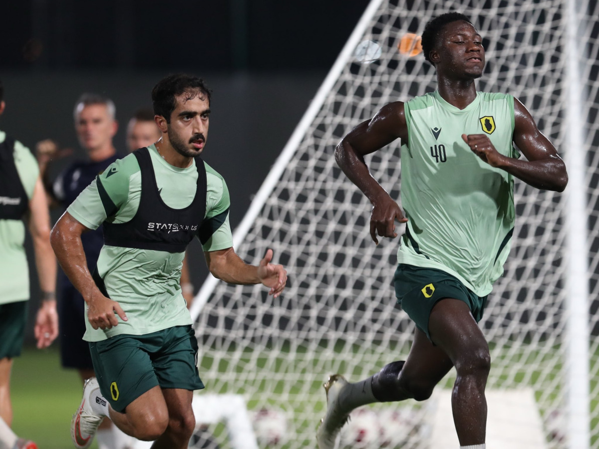 Qatar SC and Al Sadd players train ahead of their second-round clash at the QSL.