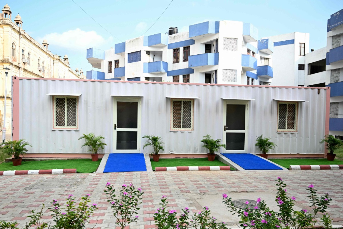 A view of India's first container-based accommodation for sportspersons preparing to participate in the upcoming Asian Games Aichi-Nagoya 2026, at Netaji Subhas National Institute of Sports in Patiala on September 3, 2026. Photo by Narinder NANU / AFP