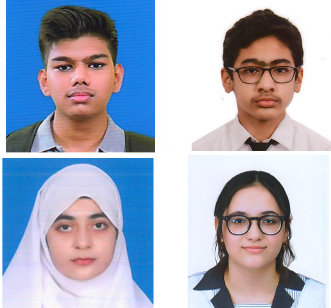 Clockwise from top left: Abdur Rehman Javaid, Jassim Khokhar, Jewairya Aqdus and Maham Shahid.