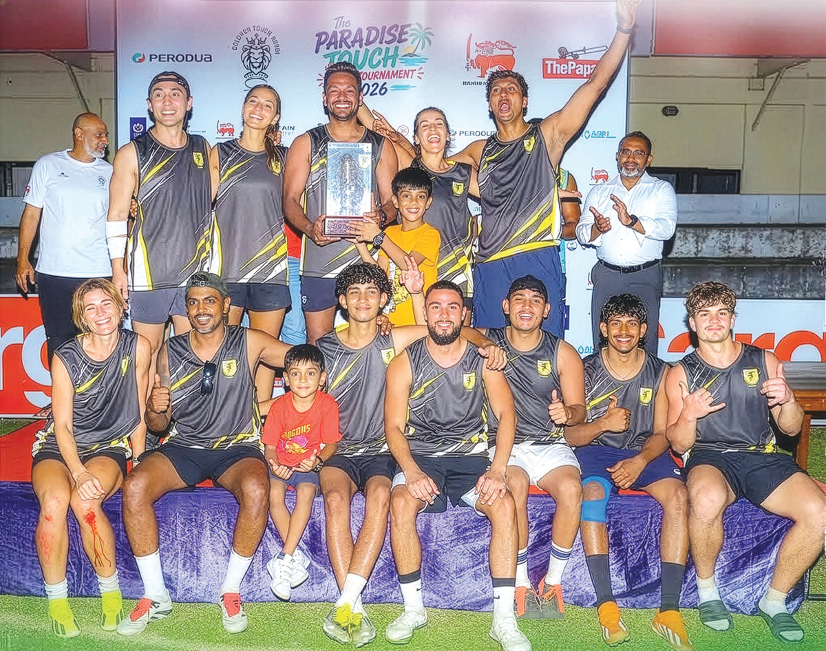 Hurricane Storm's players and officials celebrate their triumph.