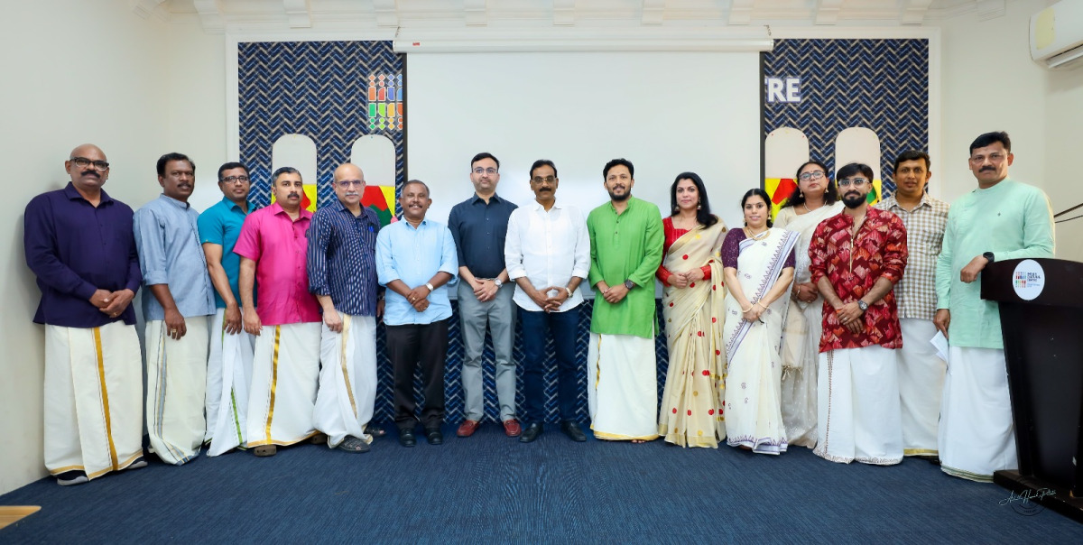 ICC President Manikantan A P (center) with the new managing committee members during oath taking ceremony 