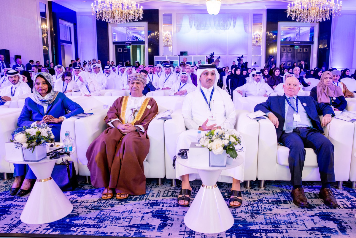 President of ACTA H E Hamad bin Nasser Al Misnad with other officials during the conference.