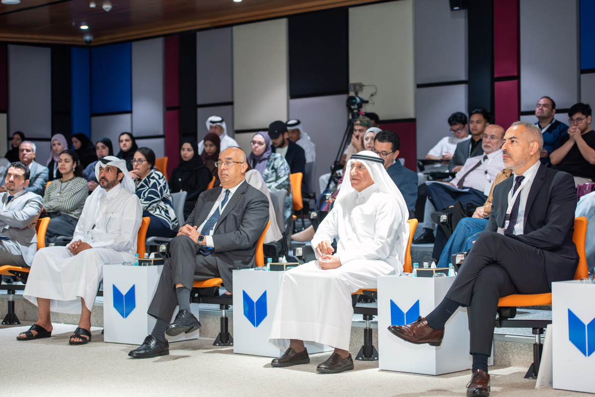 UDST President Dr. Salem Al-Naemi (second right) and other officials at the event.