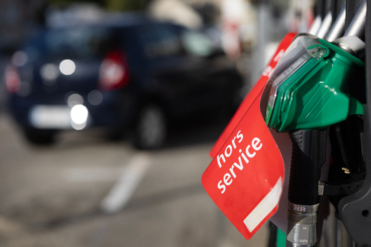 This photograph shows an out of order gas pump at a TotalEnergies gas station in Quimper, western France, on September 23, 2026. (Photo by Fred TANNEAU / AFP)