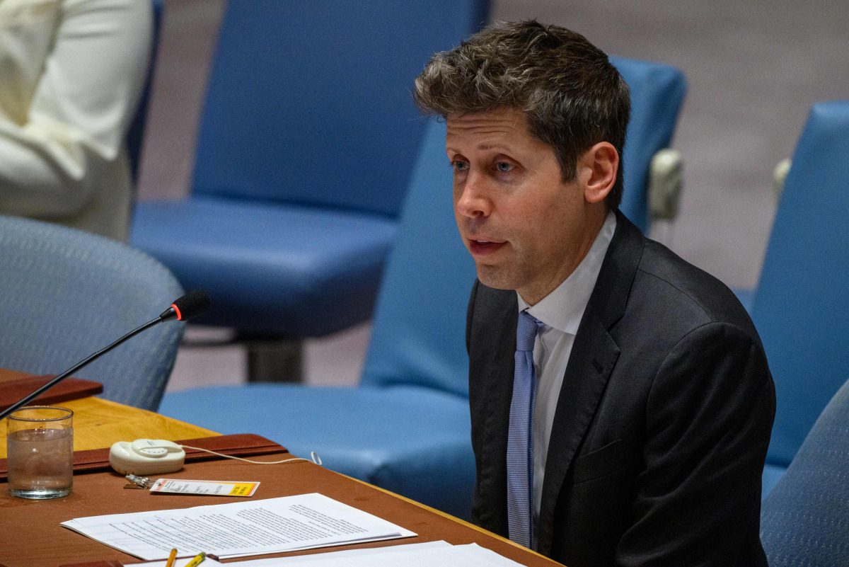 CEO of OpenAI Sam Altman speaks during a United Nations (UN) Security Council meeting on artificial intelligence (AI) and international security under “Maintenance of International Peace and Security” during the 81st session of the United Nations (U.N.) General Assembly at U.N. Headquarters on September 23, 2026 in New York City. Photo by Alexi J. Rosenfeld / GETTY IMAGES NORTH AMERICA / Getty Images via AFP