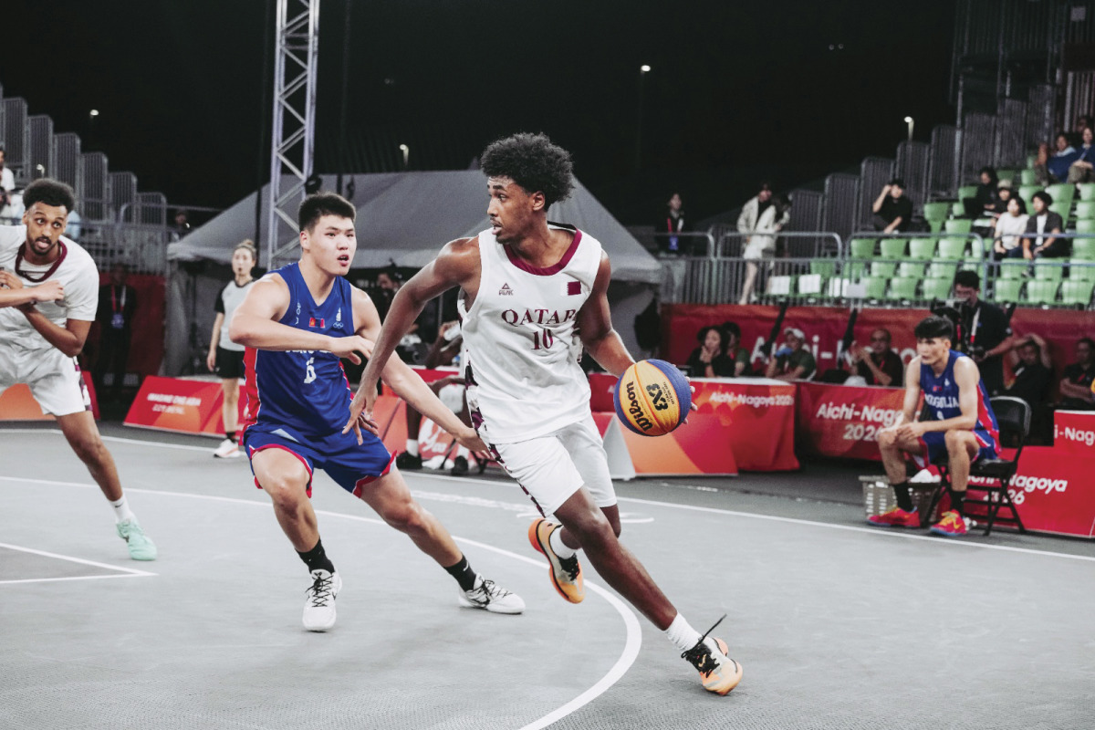 Qatar's Musa Hamad in action during the match against Mongolia.