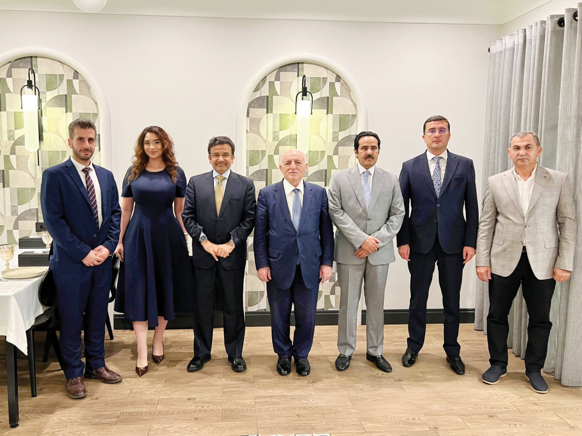 QC Second Vice Chairman of the Board Rashid bin Hamad Al-Athba and QC Board Member Mohamed bin Mahdi Al-Ahbabi with other officials during the forum.