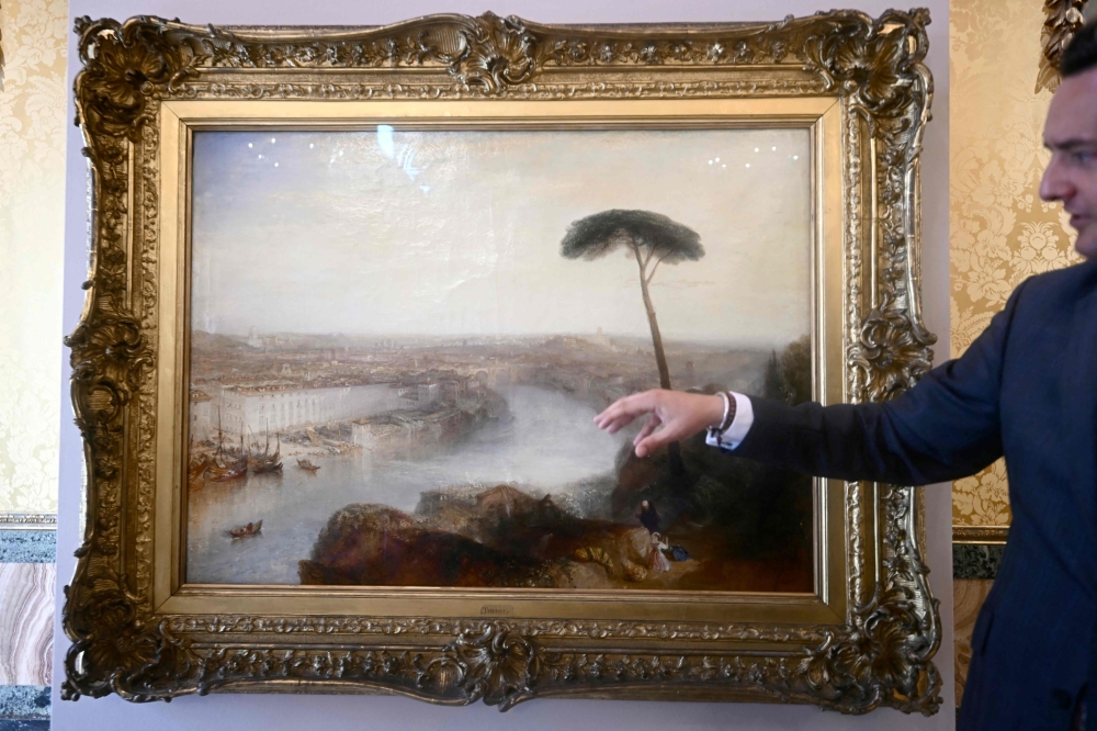 A picture shows a painting by William Turner 