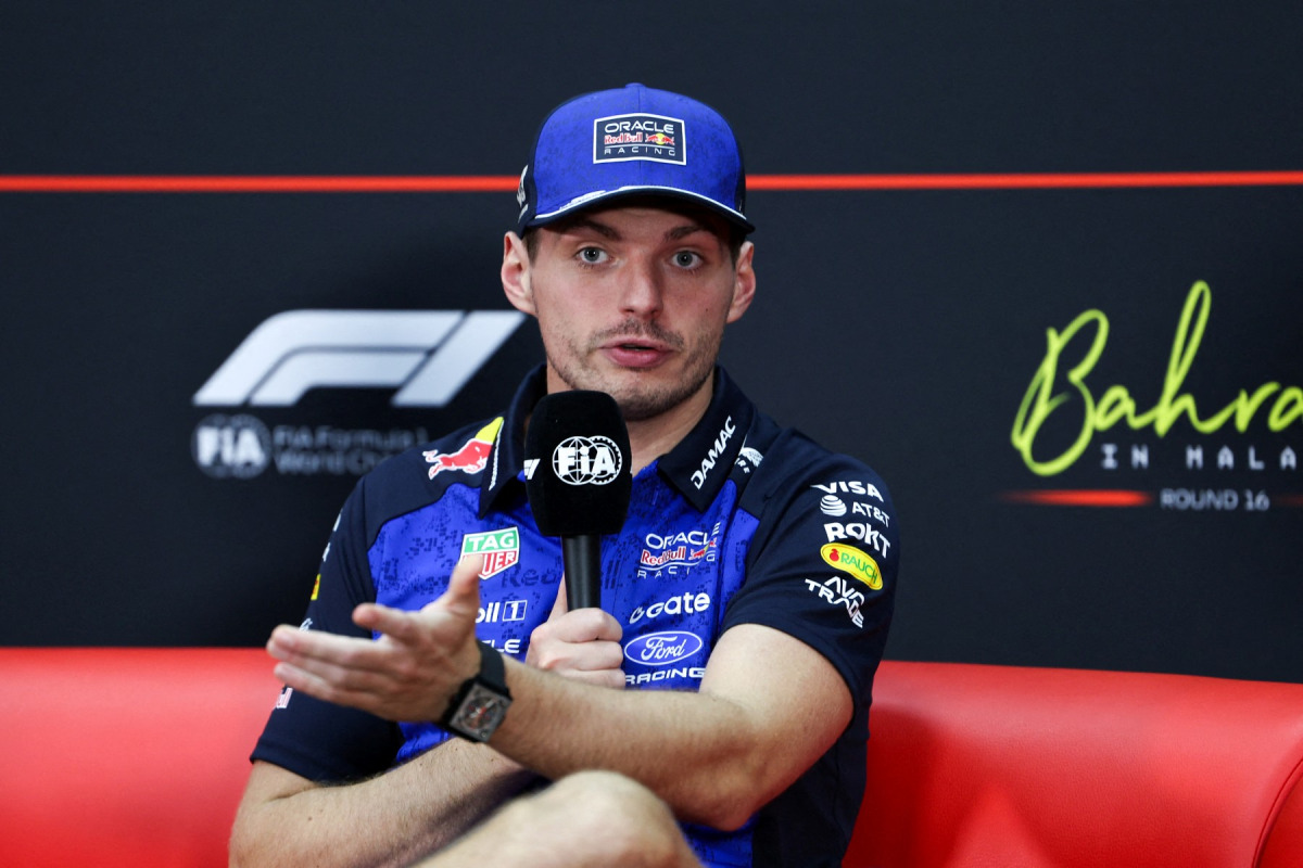 Red Bull Racing's Dutch driver Max Verstappen speaks during a press conference ahead of the Formula One Bahrain Grand Prix at Sepang International Circuit in Sepang on October 1, 2026. (Photo by I-HWA CHENG / AFP)
