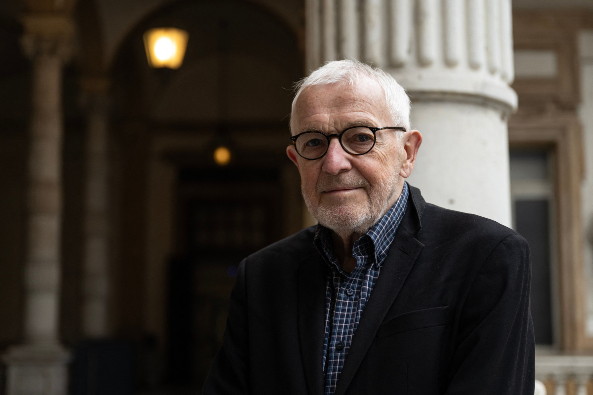 Nobel Prize in Physics laureate and Belgian-American particle physicist Francis Halzen poses at the Rectorate of the University of Turin, in Turin, Italy, on October 7, 2026. Photo by Marco Bertorello / AFP