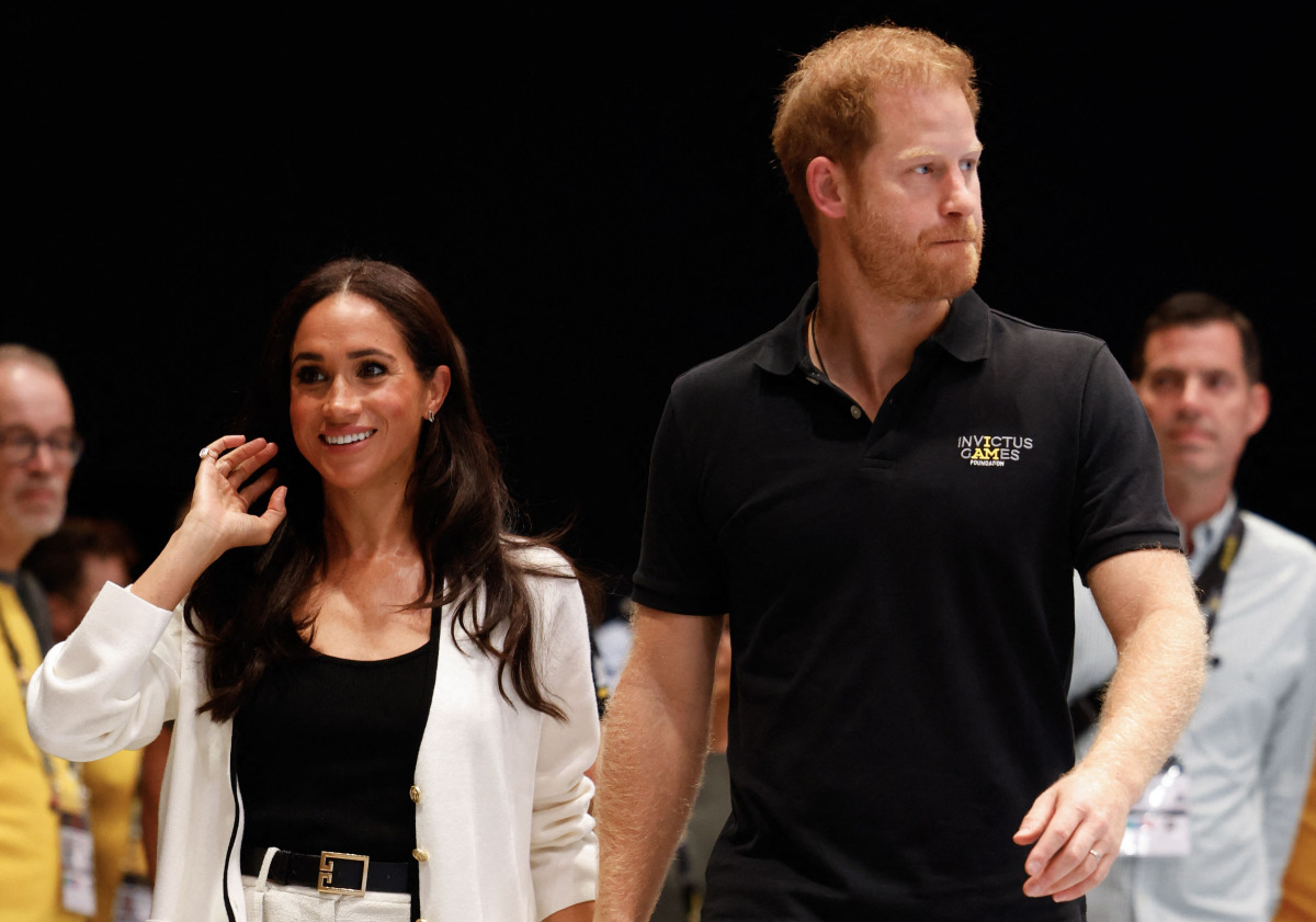 Britain's Meghan, Duchess of Sussex and Britain's Prince Harry, Duke of Sussex, arrive at the 2023 Invictus Games in Duesseldorf, western Germany on September 13, 2023. Photo by Odd ANDERSEN / AFP