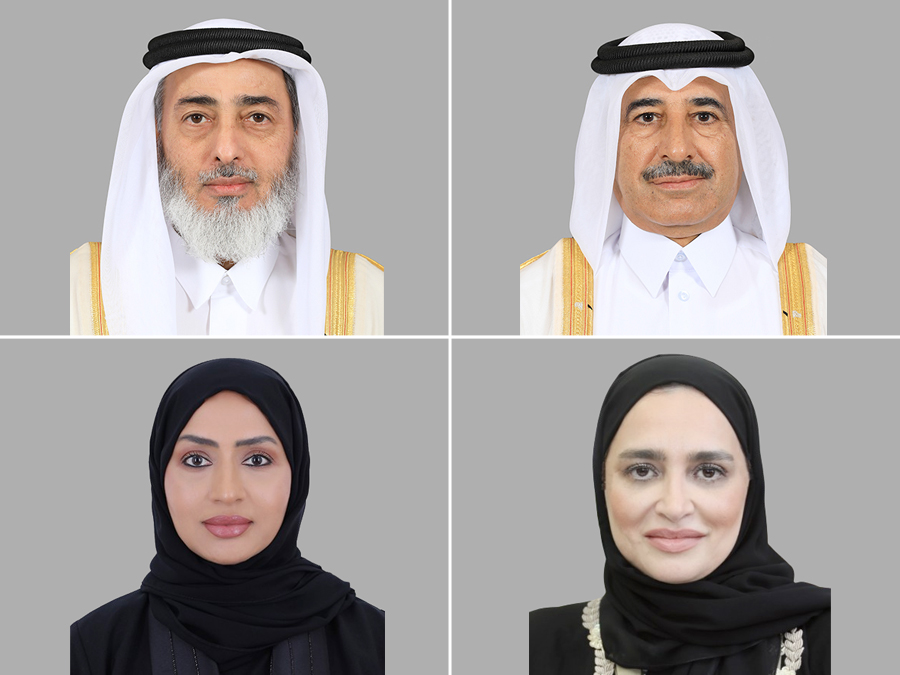 From left: Members of the Shura Council H E Saad bin Ahmed bin Abdullah Al-Misnad, H E Dr Ahmed bin Hamad bin Ahmed Al-Hassan Al-Mohannadi, H E Dr. Muna bint Abdulrahman bin Sinan Al-Muslemani, and H E Amina bint Youssef Al-Jaidah.