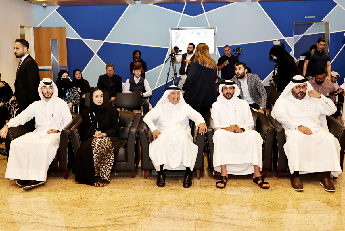 UDST President Dr. Salem Al-Naemi with other officials during the press conference yesterday. Pic: Salim Matramkot/The Peninsula 