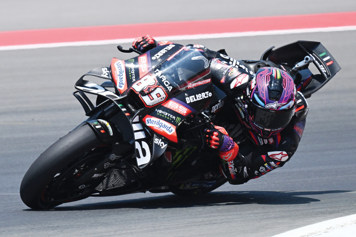 Jorge Martin takes part in the warm up session for the MotoGP Indonesian Grand Prix in Mandalika on October 11, 2026. 