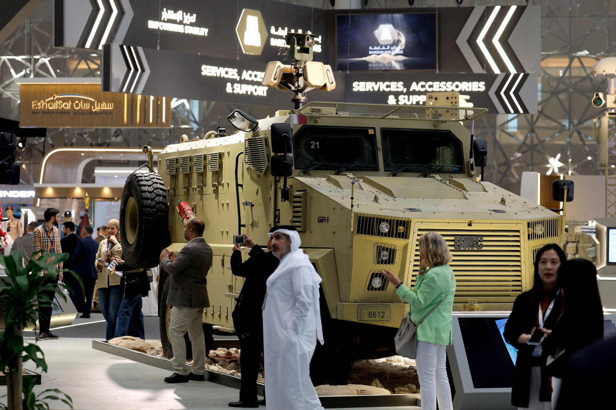 A BMC armoured vehicle is showcased at Milipol Qatar.