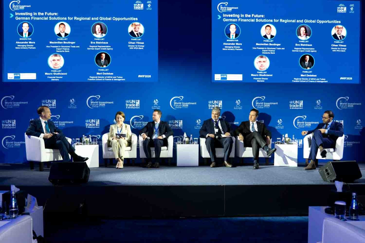 Industry leaders during the panel session at World Investment Forum 2026.